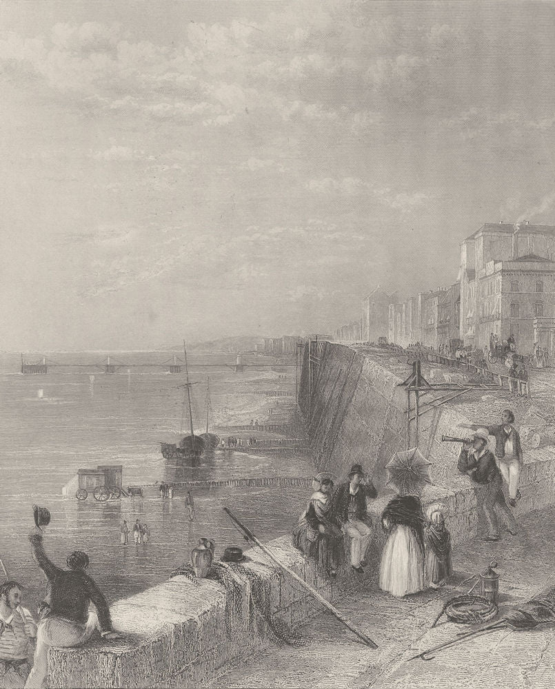 Brighton, Sussex. FINDEN 1842 old antique vintage print picture